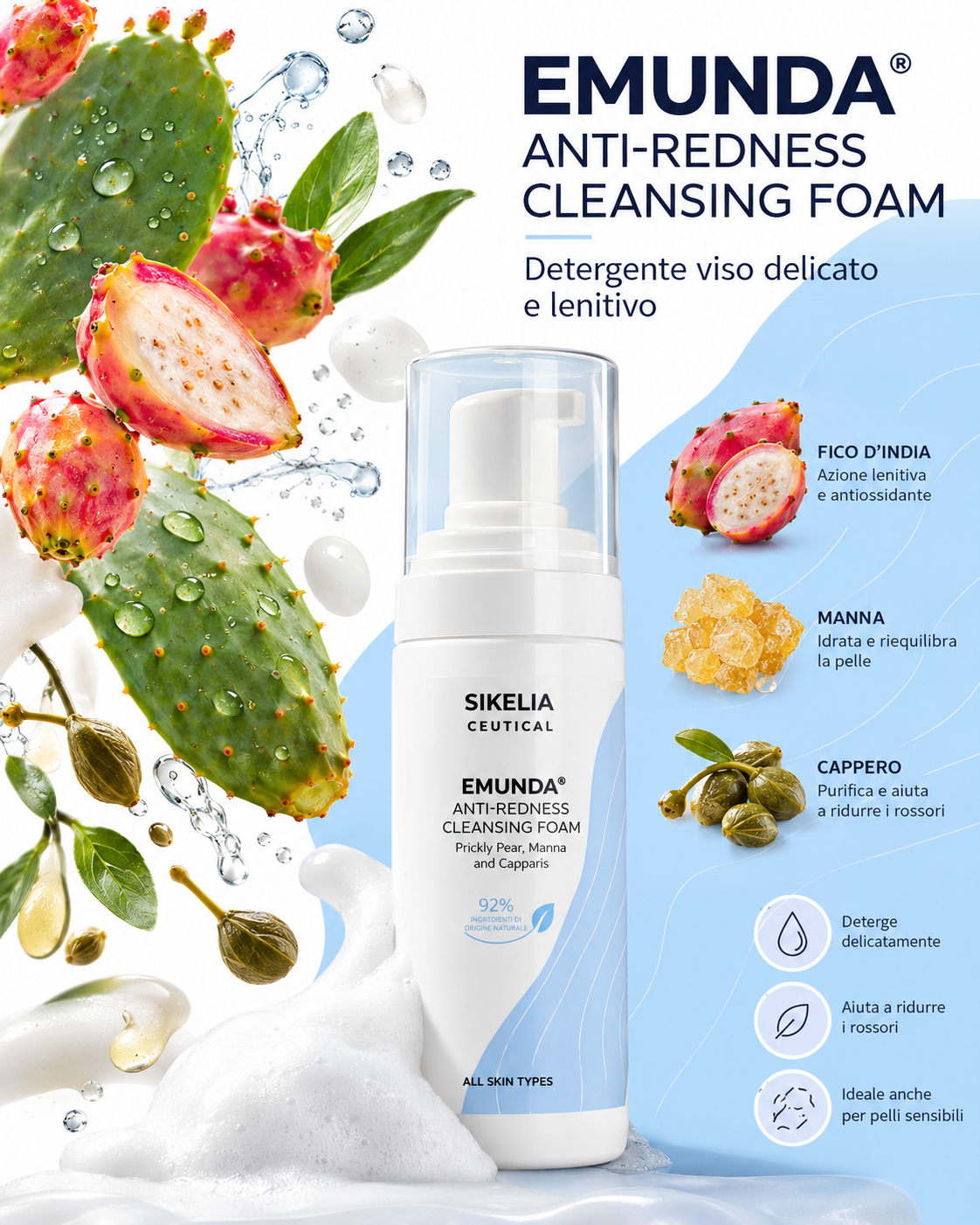 Emunda Anti-Redness Cleansing Foam